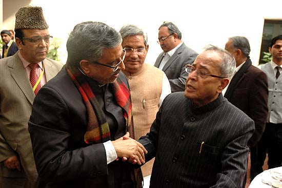 Modi with Union finance minister Pranab Mukherjee 
