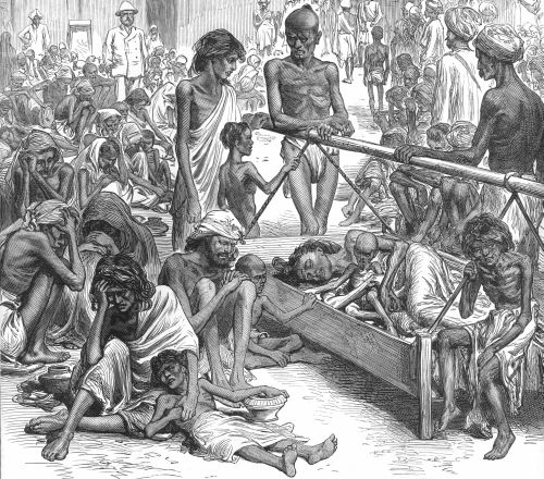 archival illustration of the 1873 famine