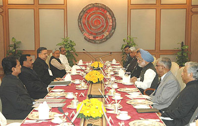 The Prime Minister, Dr. Manmohan Singh at a breakfast meeting with the Chief Ministers of naxalite affected States of India, in New Delhi on December 20, 2007.
