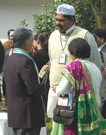 delegates  meeting each other during lunch break