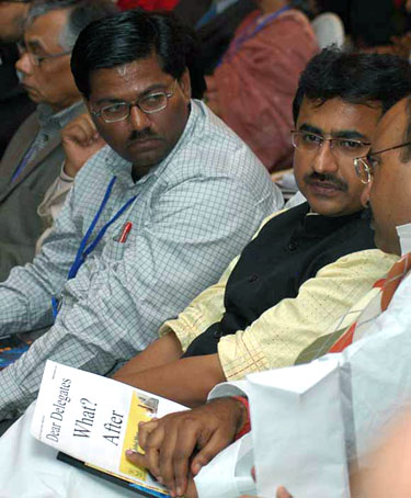 Sugarcane minister Nitish Mishra with delegates